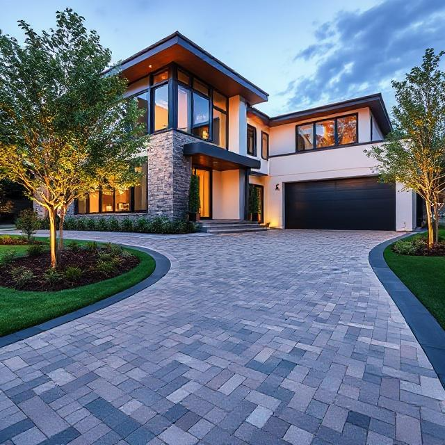 Front yard turf with clean steel edging